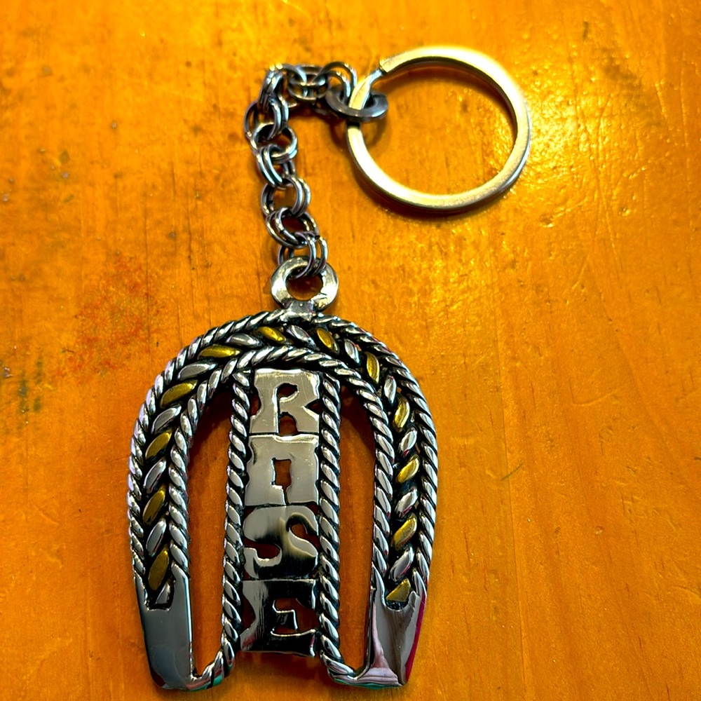 Horseshoe key ring with the name Rose
